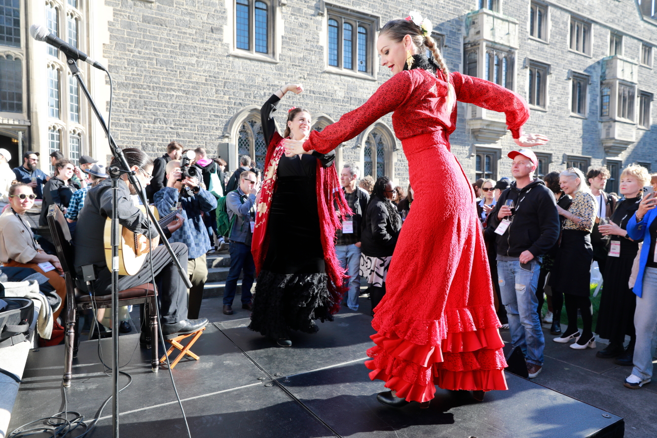 women dancing flamenco on stage